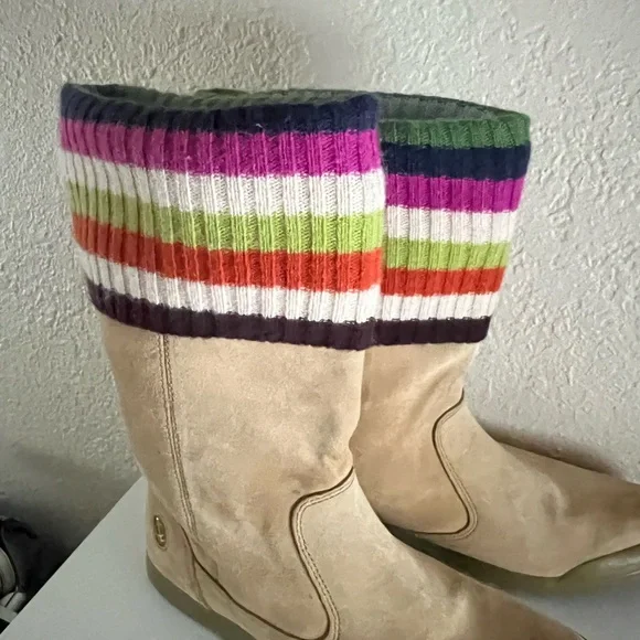 Coach Suede Boots with Logo Detail - Picture 2 of 11